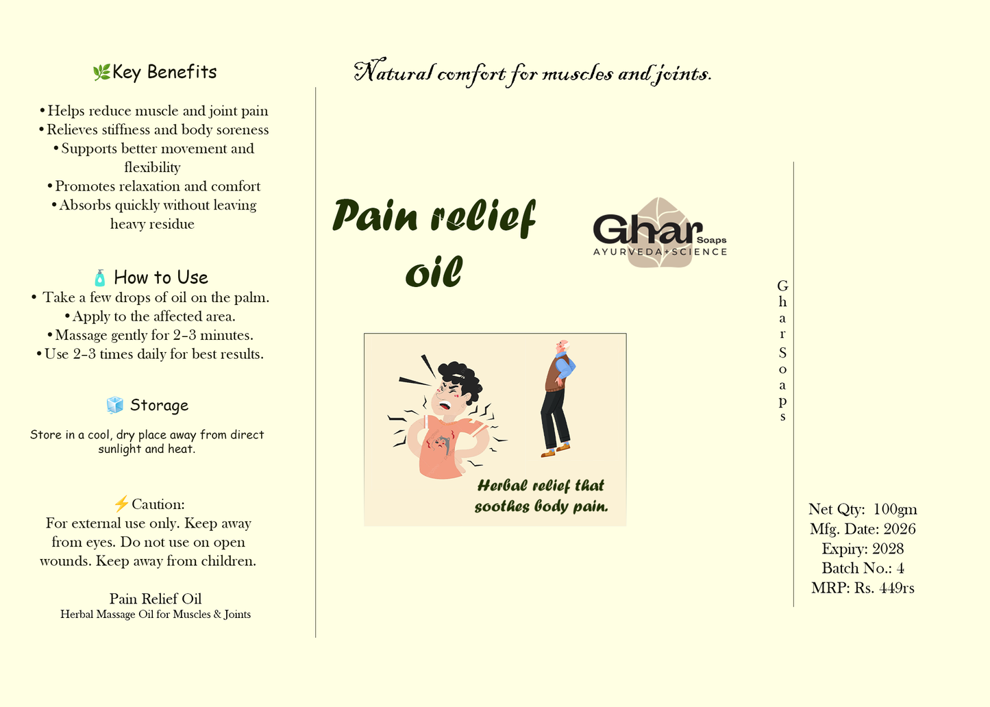 Gharsoaps Pain Relief Oil (100gm)