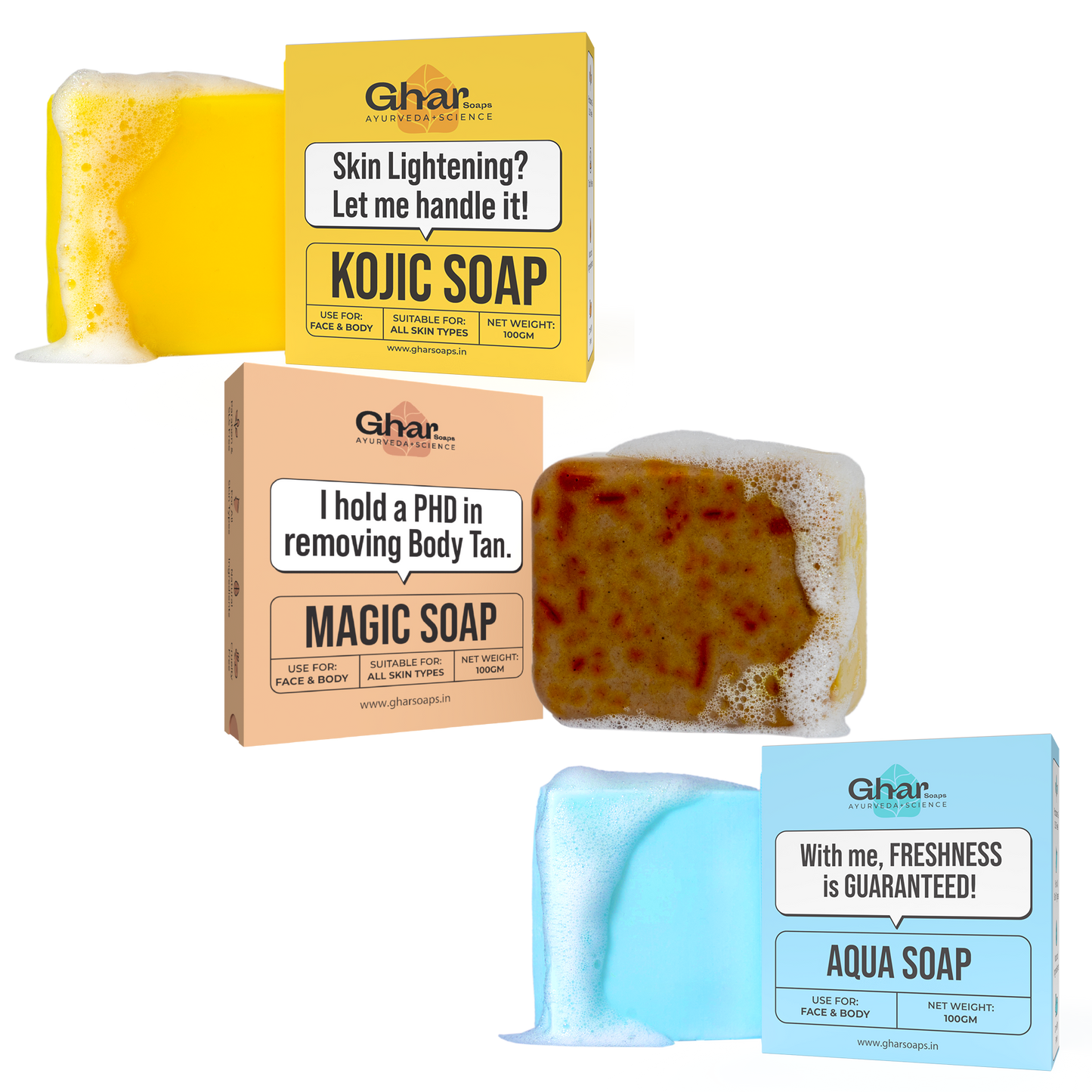 Ghar Soaps Natural Soaps Trio
