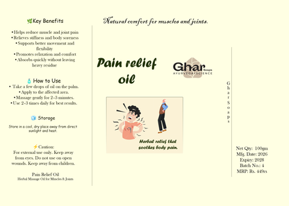 Gharsoaps Pain Relief Oil (100gm)